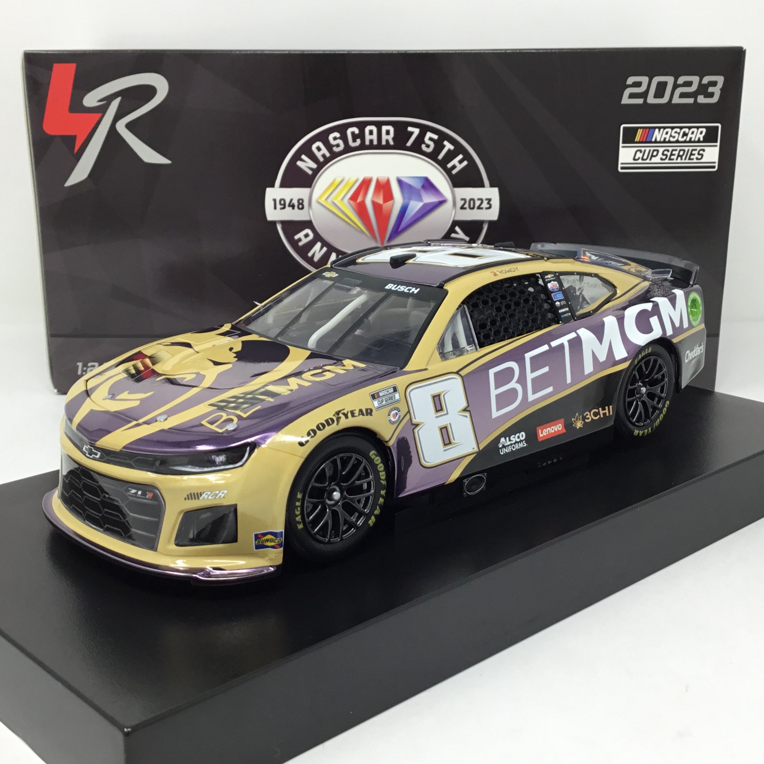 Kyle Busch 2023 BetMGM 1:24 Color Chrome Diecast – Spoiler Diecast