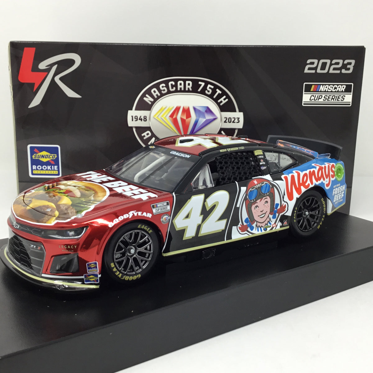 Noah Gragson 2023 Wendy's 1:24 Color Chrome Diecast – Spoiler Diecast